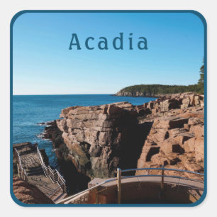 Acadia nationalpark Thunder Hål Maine Fyrkantigt Klistermärke