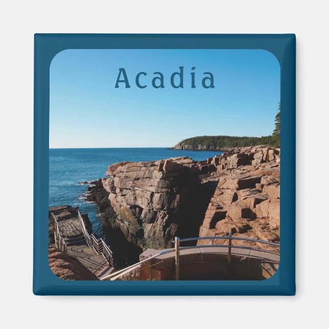 Acadia nationalpark Thunder Hål Maine Magnet (Framsidan)