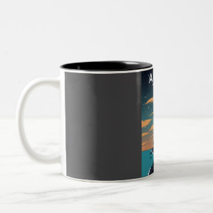 Acadia nationalpark vid nattlig Vintage - minimalt Två-Tonad Mugg