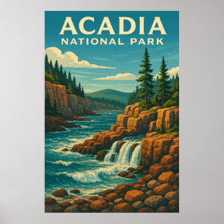 Acadia nationalpark, Vintage Poster