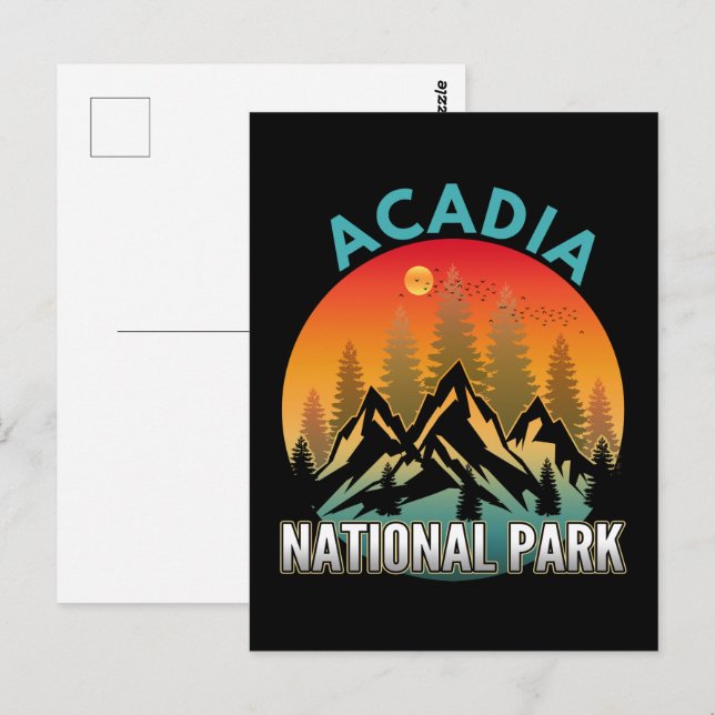 Acadia nationalpark vykort (Fram/baksida)