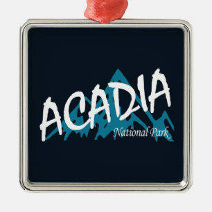 Acadia nationalparksbergen julgransprydnad metall
