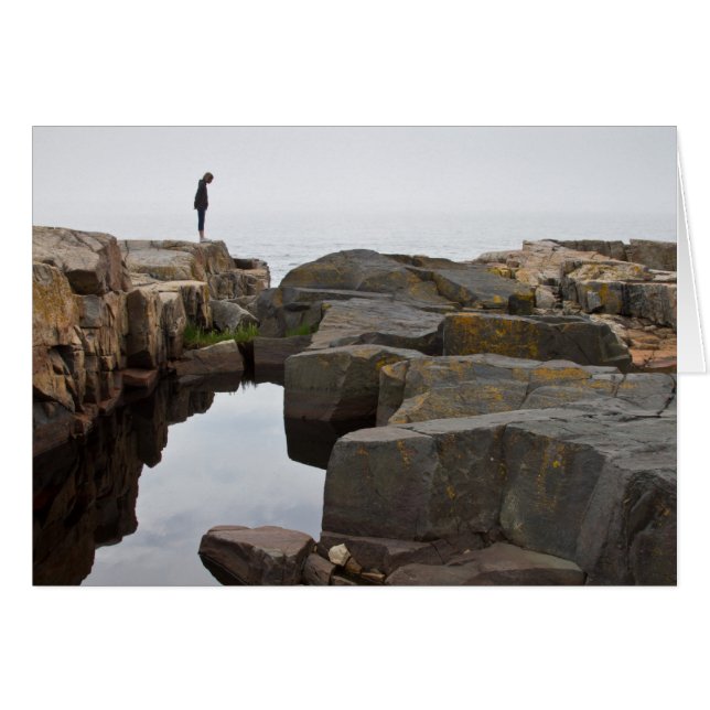 Acadia NP: på spetsen av den Schoodic peninsulan Hälsningskort (Framsidan Horizontal)