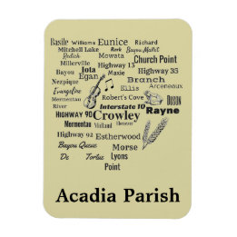 Acadia Parish Louisiana Cities & Ställe Magnet