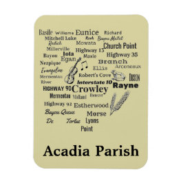 Acadia Parish Louisiana Cities & Ställe Magnet