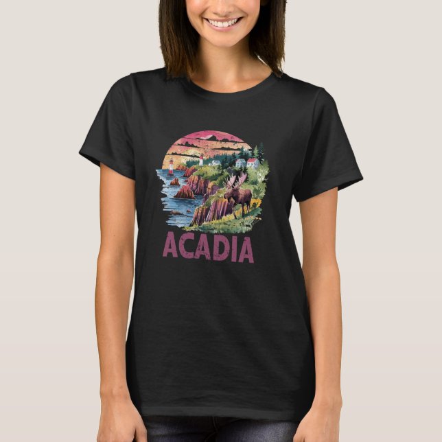 Acadia Park Maine Nature Älskare Äventyr Trek Grea T Shirt (Framsida)