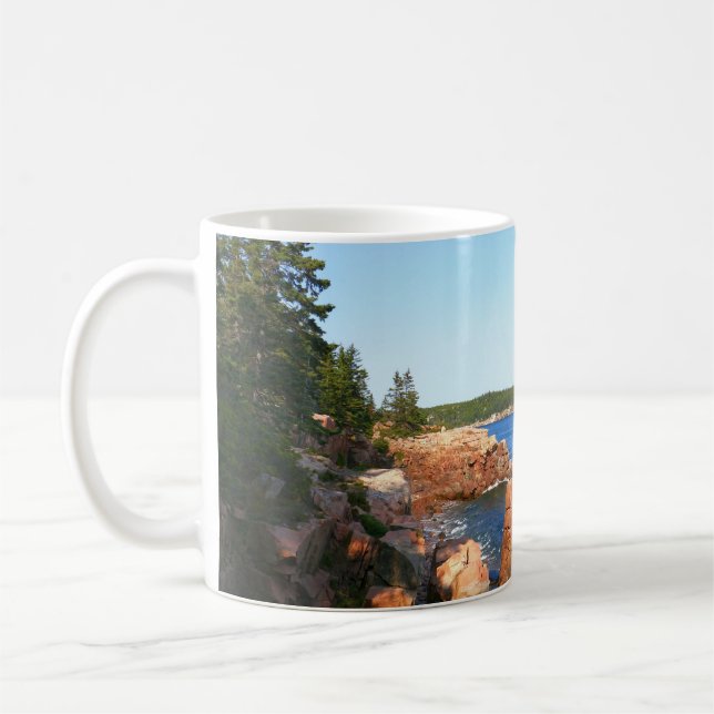 Acadia Rocky Beach nära Thunder Hål Kaffemugg (Vänster)