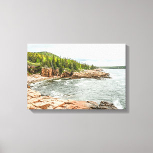 Acadia Rocky Kusten i Maine Canvastryck