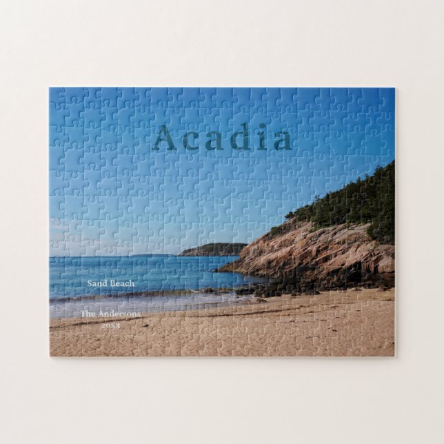 Acadia Sand Beach nationalpark Maine Pussel (Horisontell)