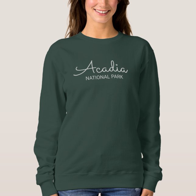Acadia Sweatshirt Cursive T Shirt (Framsida)