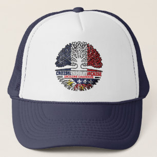 Acadian Cajun Fransk Frankrike Träd Roots Flagga Keps