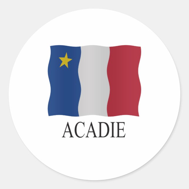 Acadian flag runt klistermärke (Framsida)