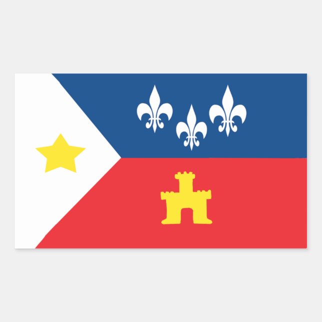 Acadiana Cajun Flagga Stickers Rektangulärt Klistermärke (Framsida)