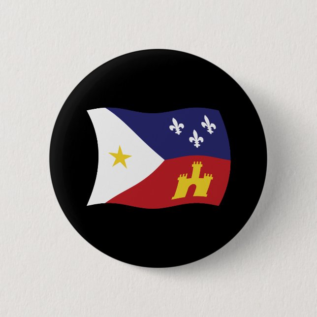 Acadiana Flagga Button Knapp (Framsida)