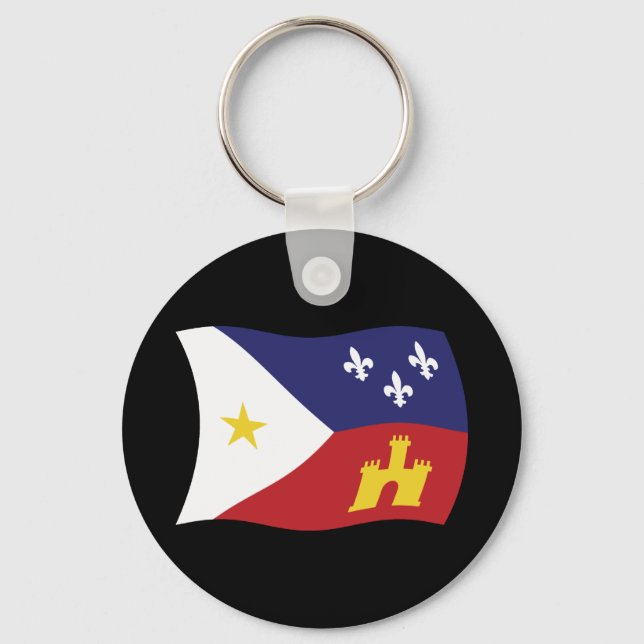 Acadiana Flagga Keychain Nyckelring (Framsida)