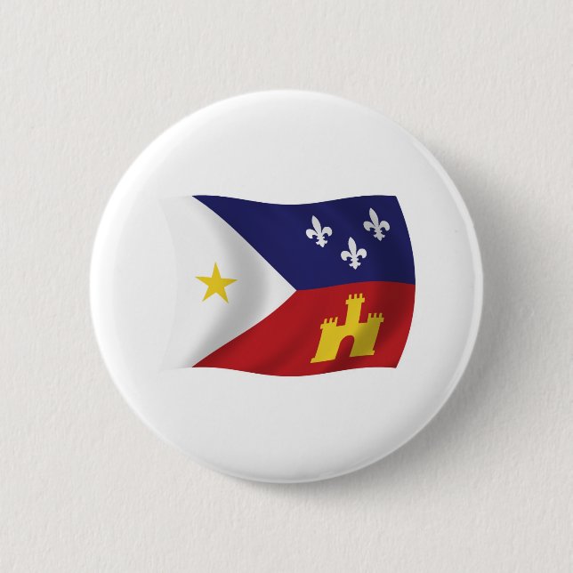 Acadiana Flagga Knapp (Framsida)