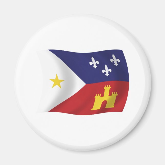 Acadiana Flagga Magnet (Framsidan)