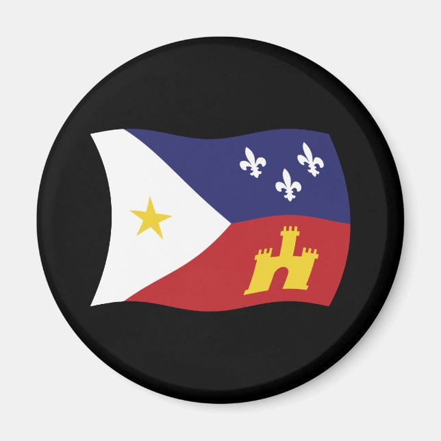 Acadiana Flagga Magnet (Framsidan)