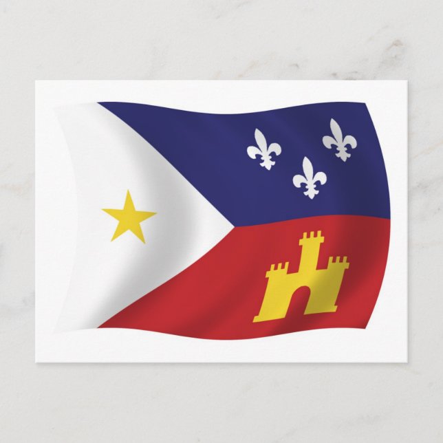 Acadiana Flagga Postkort Vykort (Framsida)