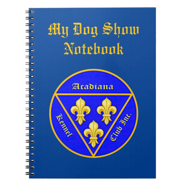 Acadiana Kennel Klubb Logotyp Notebook Anteckningsbok (Framsidan)