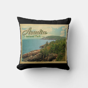 Acadianationalparkvintage resor kudde