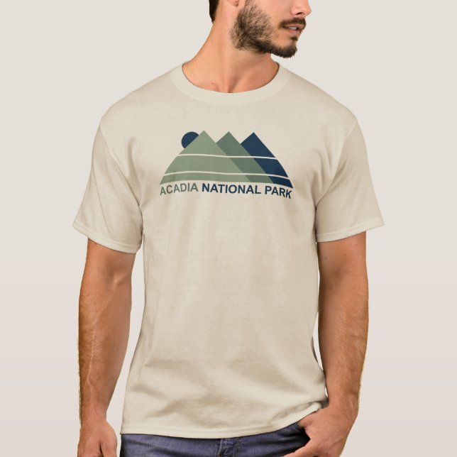 Acadias nationalpark Mountain Sol T Shirt (Framsida)