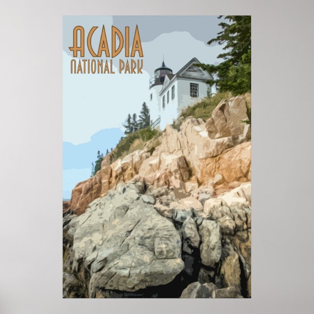 Acadias nationalpark Vintage affisch (Framsidan)