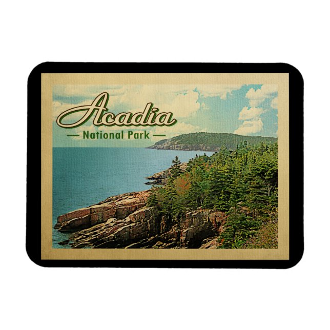 Acadias nationalpark Vintage resor Magnet (Horisontell)
