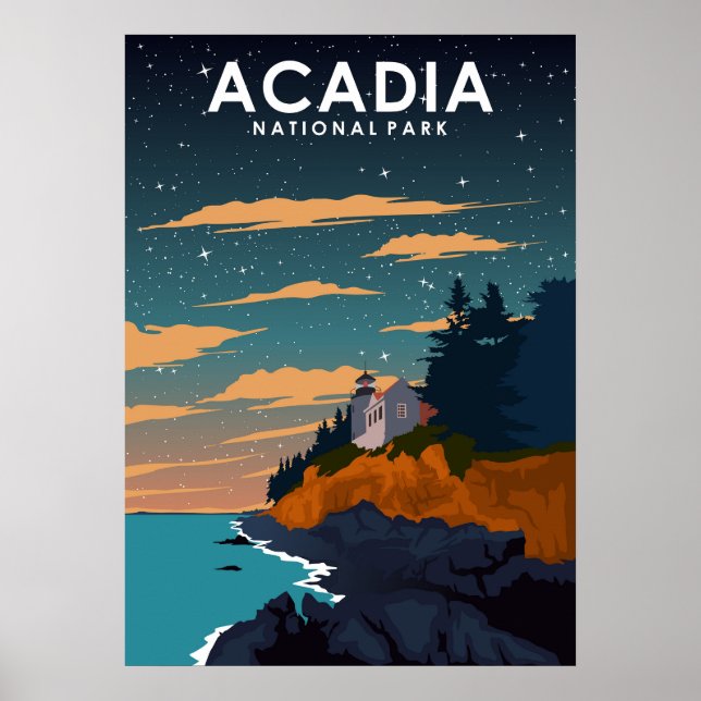 Acadias nationalpark Vintage resor Poster (Framsidan)