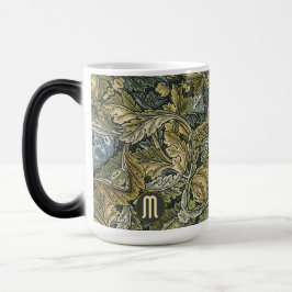 Acanthus av William Morris Monogram Blommigt Magisk Mugg
