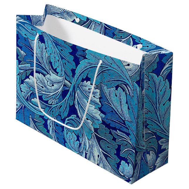 Acanthus Blue, William Morris Large Gift Bag (Framsidan Vinklad)