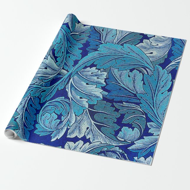 Acanthus Blue, William Morris Presentpapper (Utrullad)