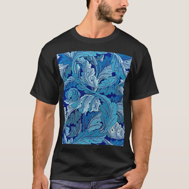 Acanthus Blue, William Morris T Shirt (Framsida)