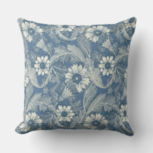 acanthus cobalt denim kudde