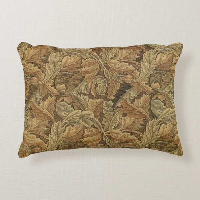 Acanthus Leaves av William Morris, Antik textil Prydnadskudde (Framsidan)