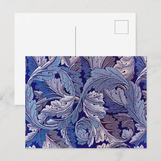 Acanthus Lila, William Morris Vykort (Fram/baksida)