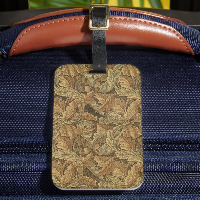 Acanthus Löv av William Morris, Antique Textile Bagagebricka (Framsida Insitu 2)
