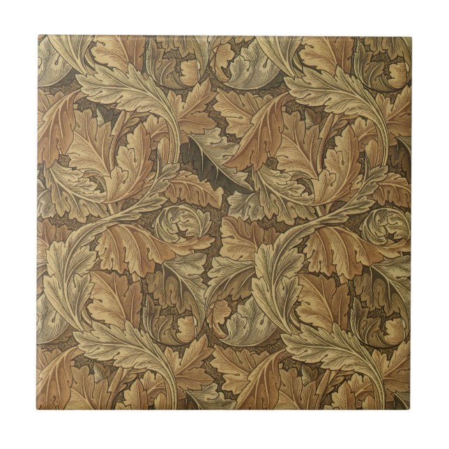 Acanthus Löv av William Morris, Antique Textile Kakelplatta (Framsidan)