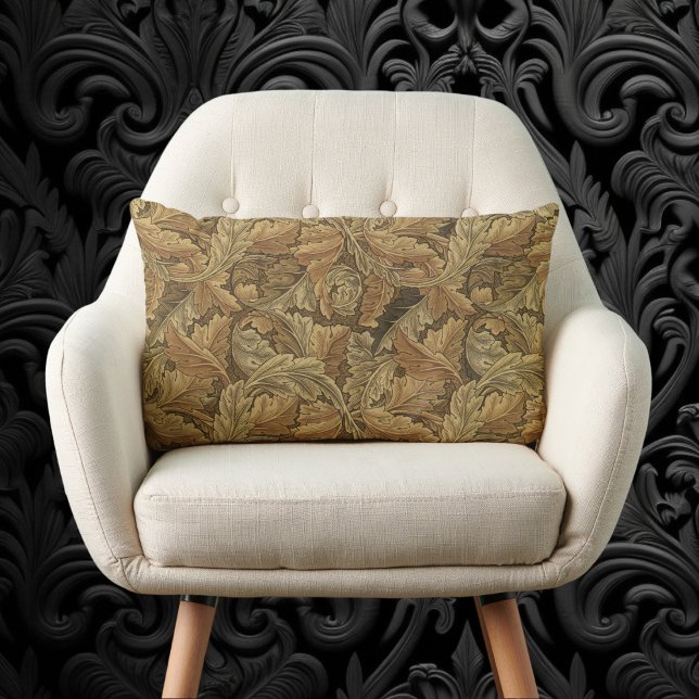 Acanthus Löv av William Morris, Antique Textile Lumbarkudde (Acanthus Leaves by William Morris, Antique Textile Lumbar Pillow)