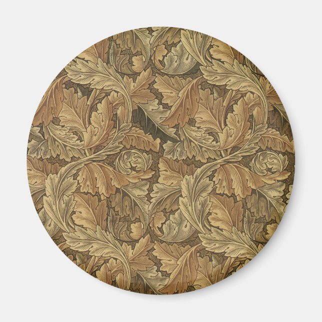 Acanthus Löv av William Morris, Antique Textile Magnet (Framsidan)