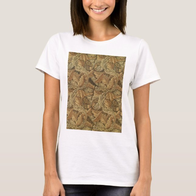 Acanthus Löv av William Morris, Antique Textile T Shirt (Framsida)