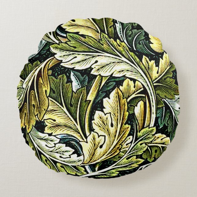 Acanthus, populär William Morris mönster Rund Kudde (Framsidan)