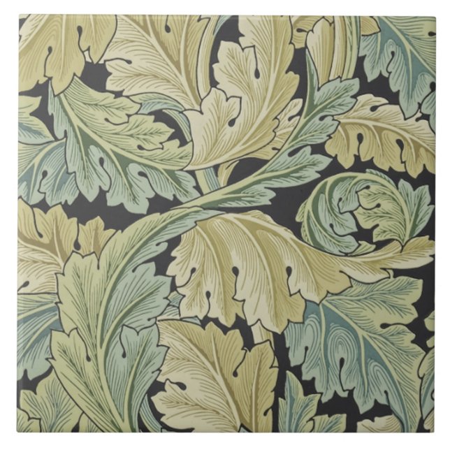 Acanthus som är designad vid William Morris 1875 Kakelplatta (Framsidan)