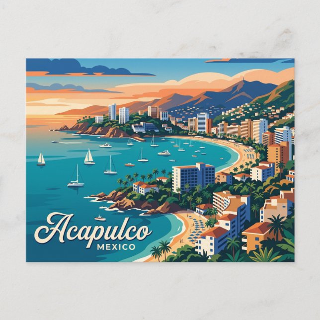 Acapulco Bay Mexiko Vykort (Framsida)