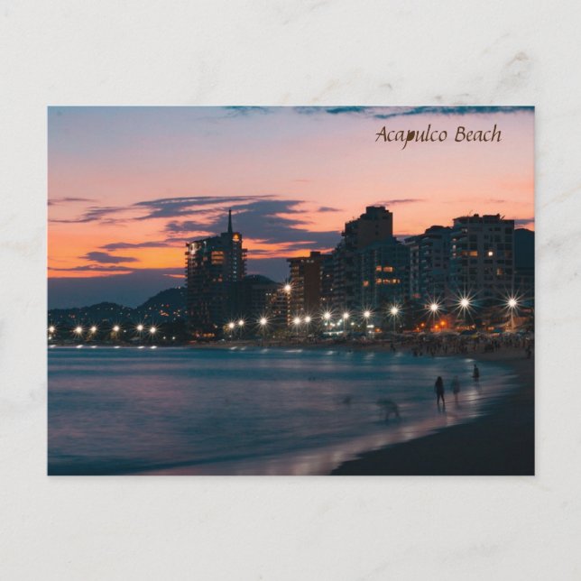 Acapulco Beach Sunset Helg Vykort (Framsida)