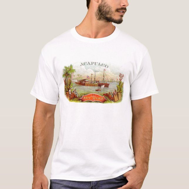 Acapulco för cigarrvintagedesign T-tröja Tee Shirt (Framsida)