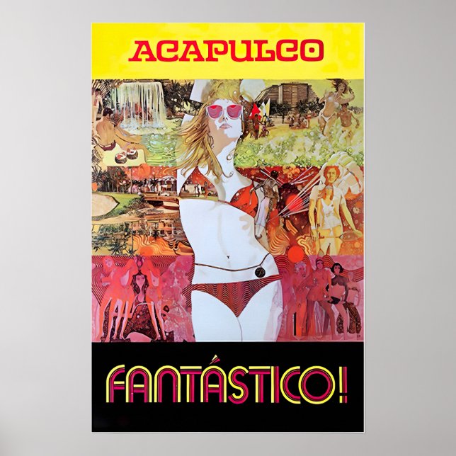 Acapulco konst Mexiko Resaaffisch Mexikansk tryck (Framsidan)