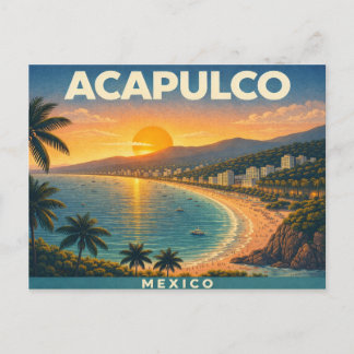 Acapulco Mexico Retro Travel Postcard Vykort