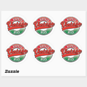 Acapulco Mexico vintage logotyp Runt Klistermärke