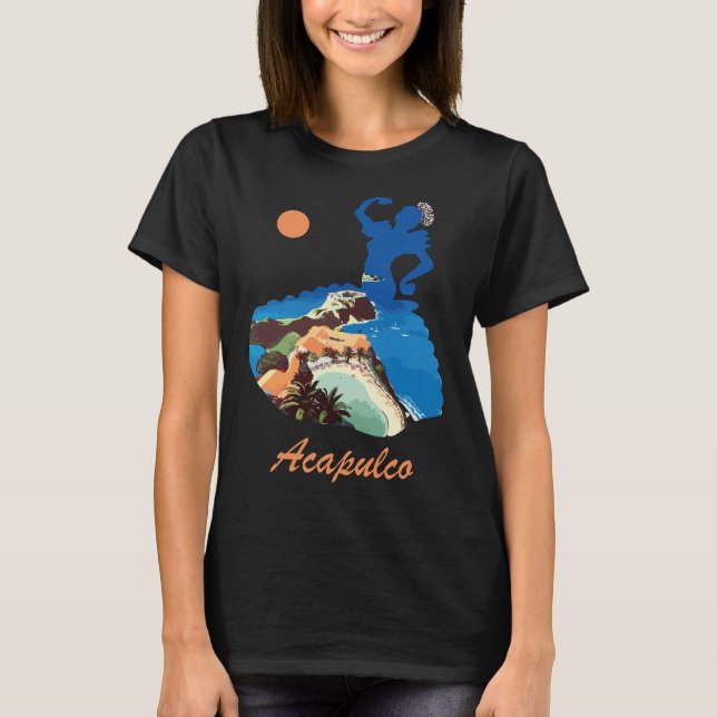 Acapulco, Mexiko, Resor för strandresor T Shirt (Framsida)